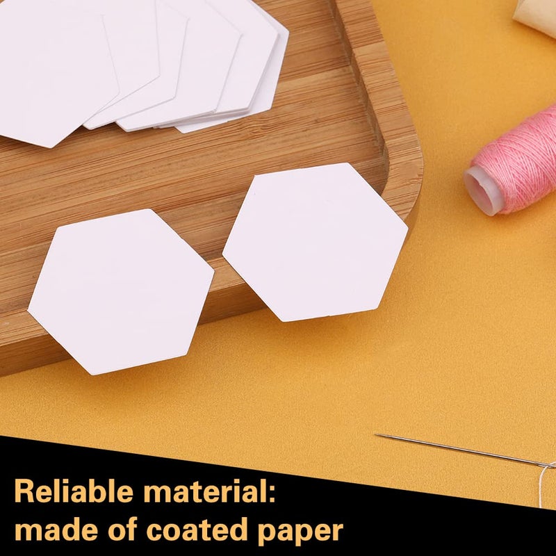 Veroave 300 Count Paper Piecing Paper for Quilting  Quilting Templates  Paper Piecing Shapes Hexagon Paper Piecing Templates Quilting Templates for Use in Quilting  Sewing(1 Inch) - Image 3